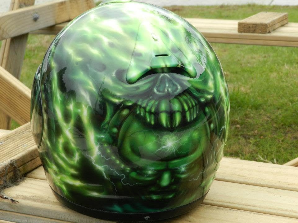 Airbrushing Helmet - Toxic Skull and Biomech by DML