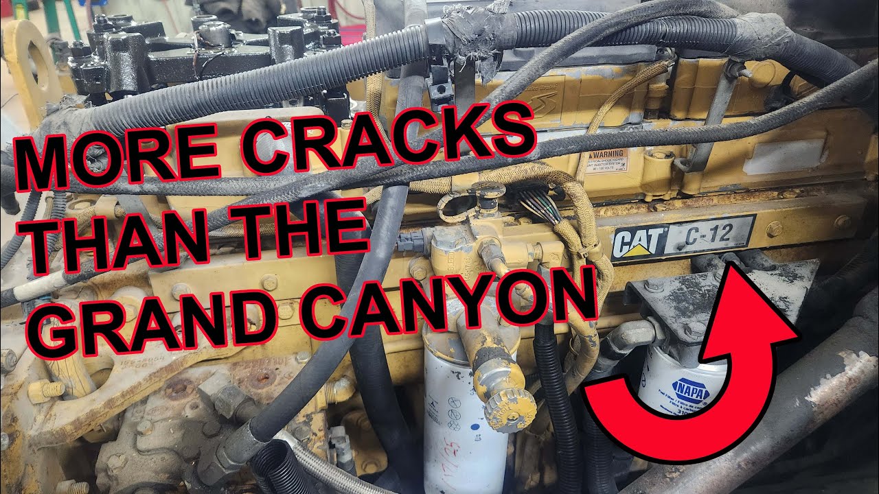 This Engine has more CRACKS than the Grand Canyon. Cat C-12 Diesel Engine.