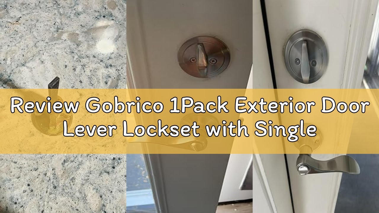 Review Gobrico 1Pack Exterior Door Lever Lockset with Single Cylinder Deadbolt Black Door Handle wit