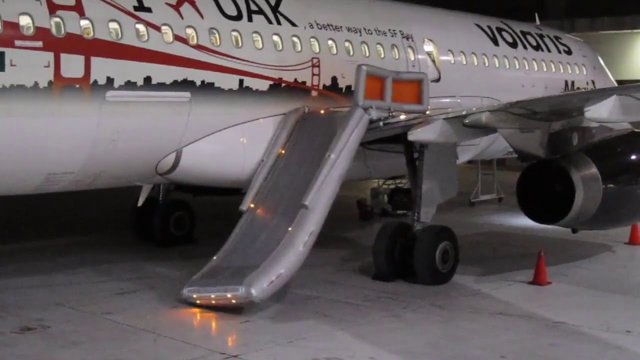 Despliegue de Tobogan de ALA en un Airbus A320; Tobogan de ALA
