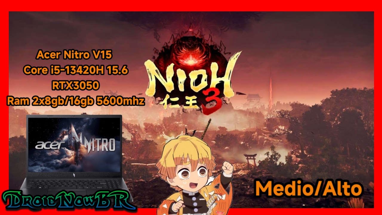 Nioh 3 DEMO | Acer Nitro V15 / i5-13420h, Rtx3050, 16gb Ram