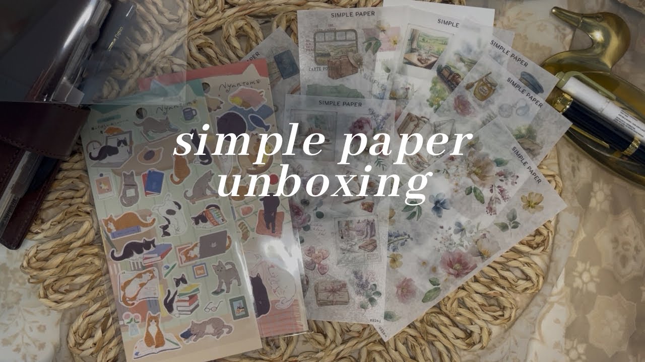 simple paper stationery unboxing | March spring stickers