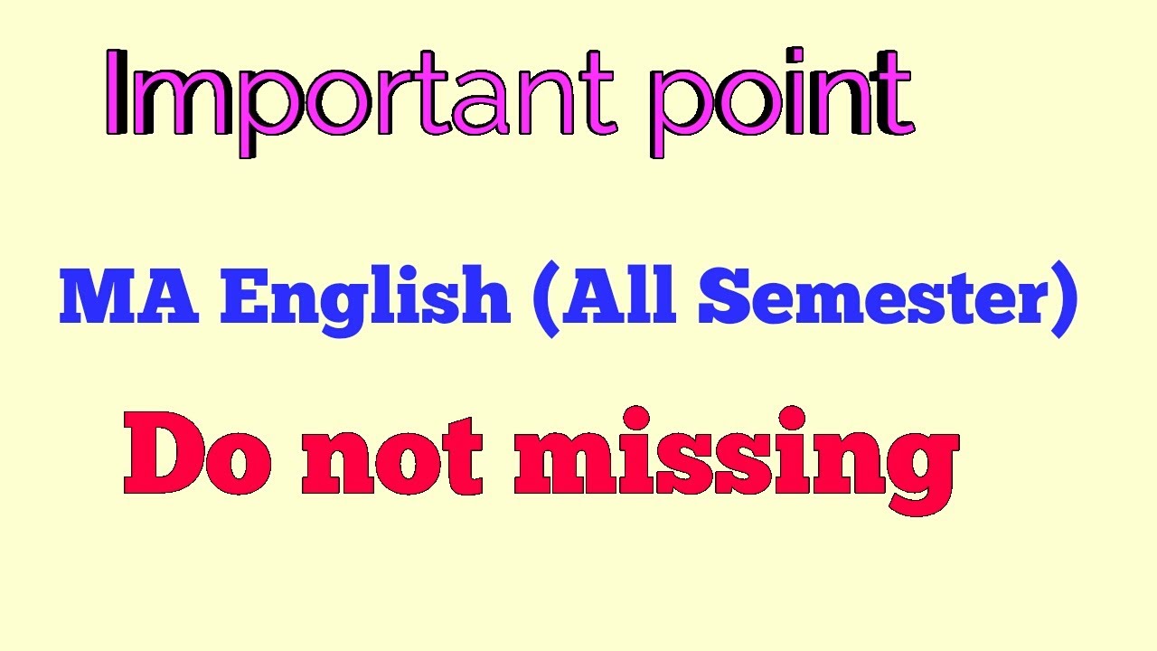 MA English ki taiyari kese kare 