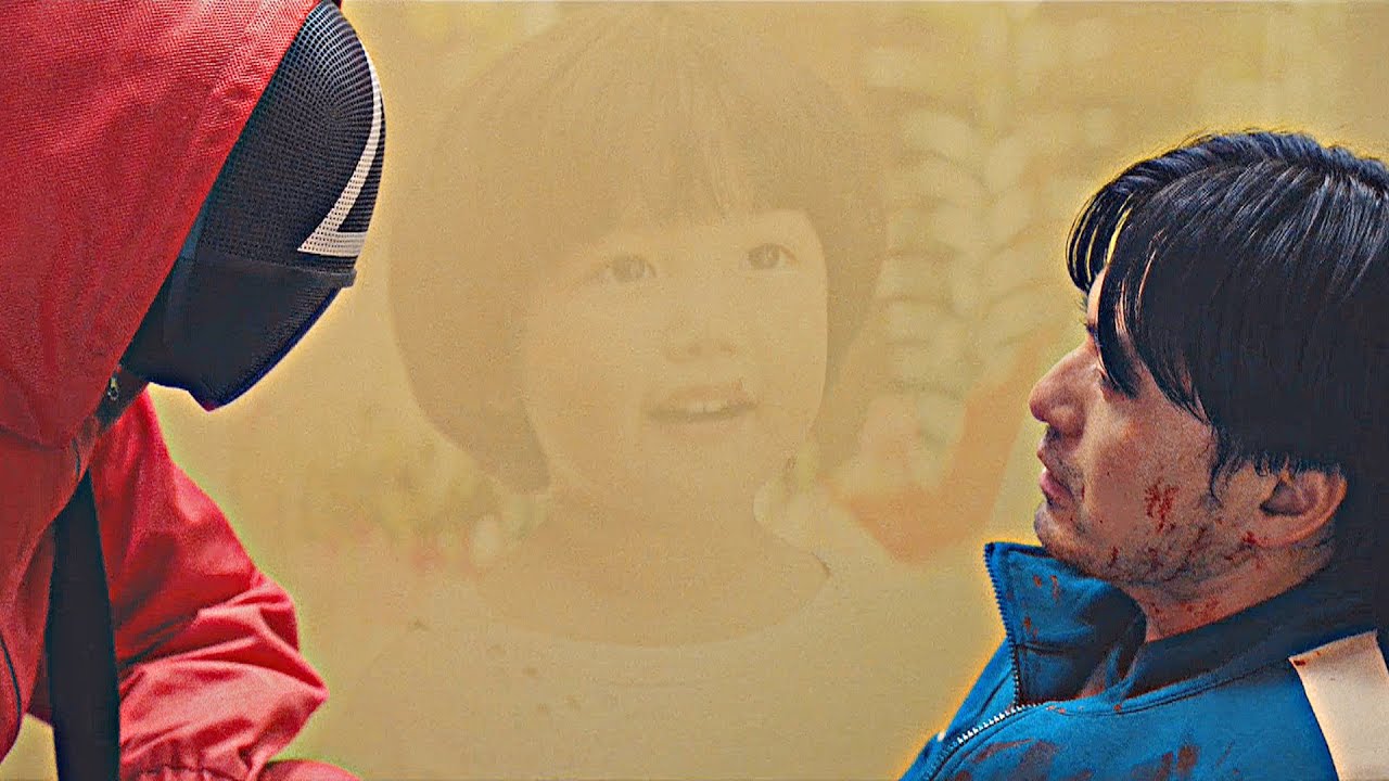 Kang No-eul (Pink Guard 011), Park Gyeong-seok (Player 246) & his daughter (Squid Game 3)