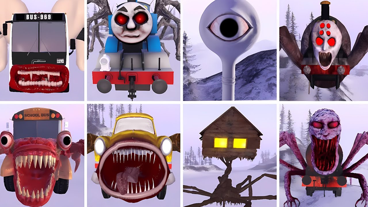 Monster Battle: TRAIN EATER,HOUSEHEAD BUS EATER,SEA EATER,HOUSE HEAD,THOMAS AND FRIENDS IN GMOD!!!