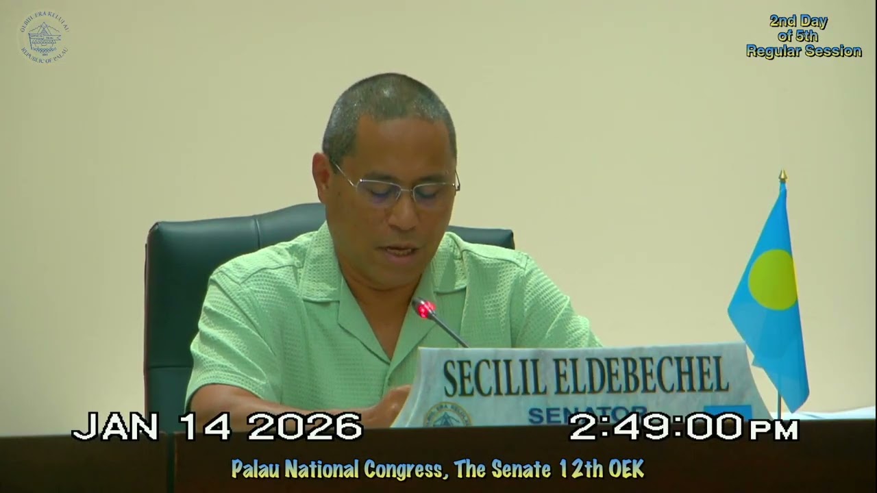 Palau National Congress | 12th OEK, The Senate 2nd Day of 5th Regular Session