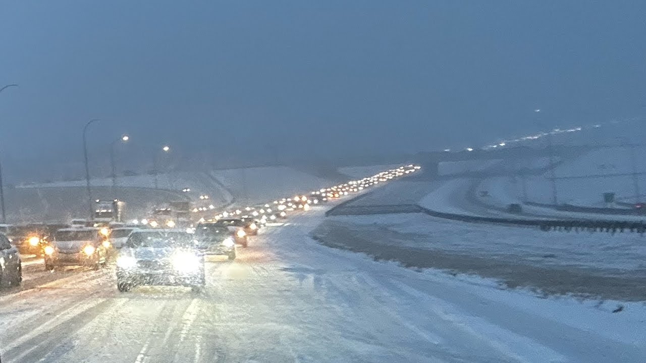 Alberta's first major snowstorm of the season in Calgary, Alberta