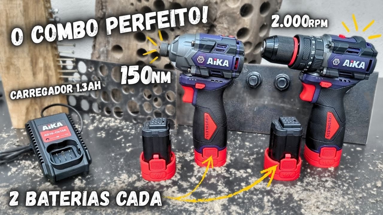 AIKA 16V Furadeira + Parafusadeira de Impacto - Desempenho e Torque na Prática! | F16