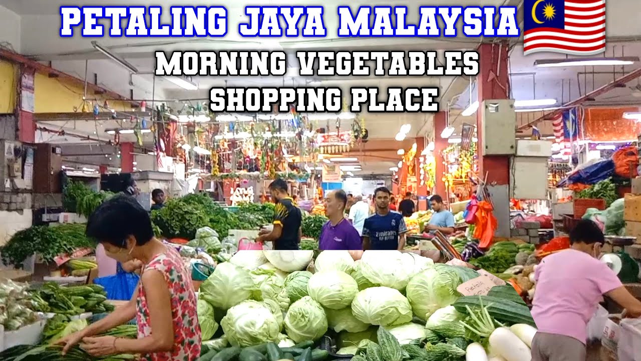 Shopping vegetables at the market in petaling jaya malaysia