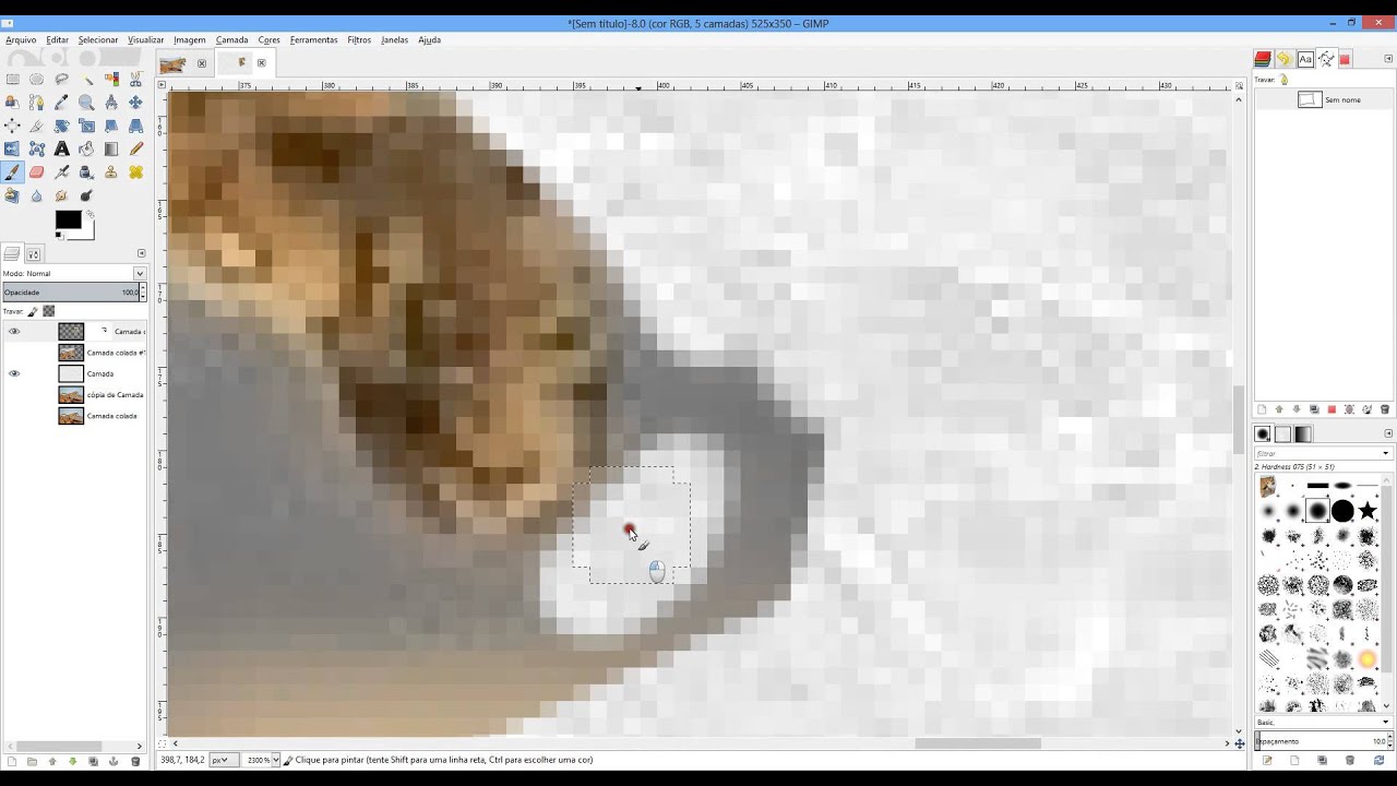 Efeito objeto saindo da foto - GIMP