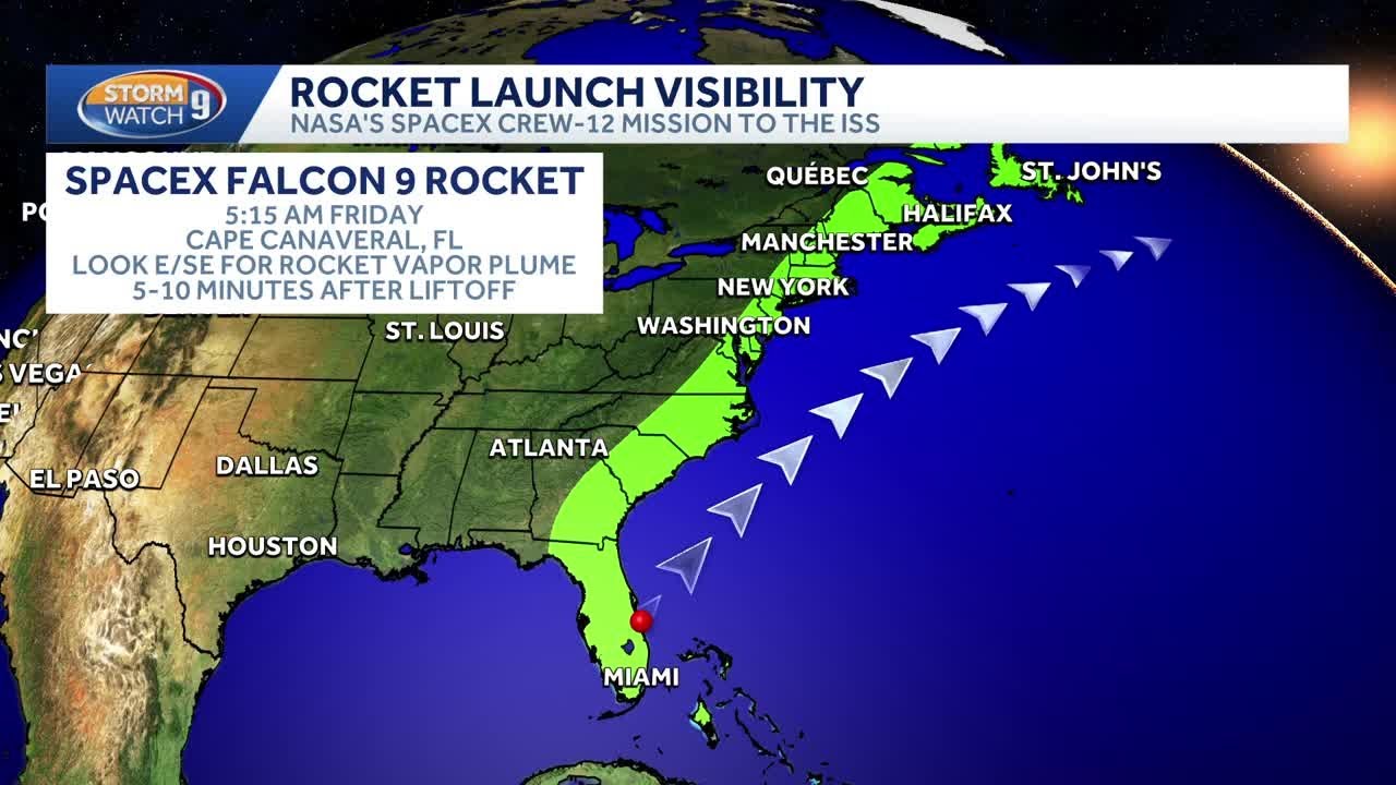 SpaceX Falcon 9 launch from Florida may be visible in New Hampshire Friday morning
