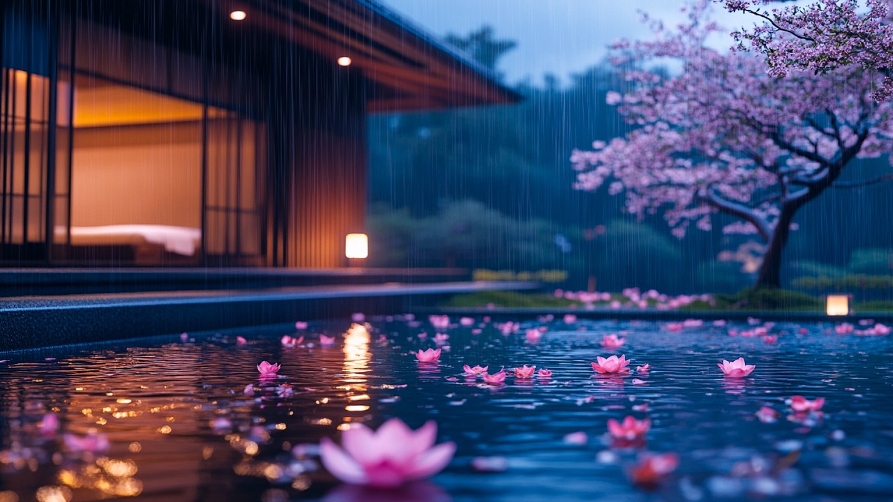 Gentle Rain by the Lotus Pond 🌧️ Calm Mind Natural Sounds for Meditation and Deep Relaxation 🌸