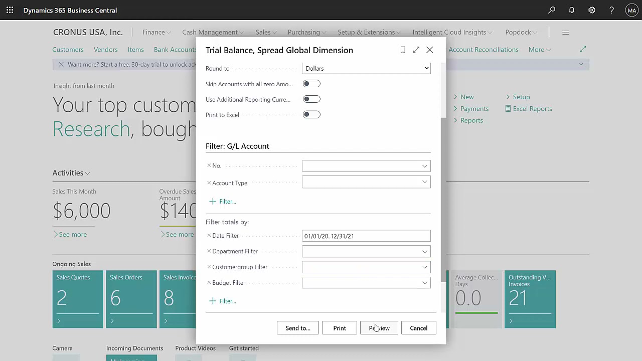 Simple Dimensional Reporting in Dynamics 365 Business Central