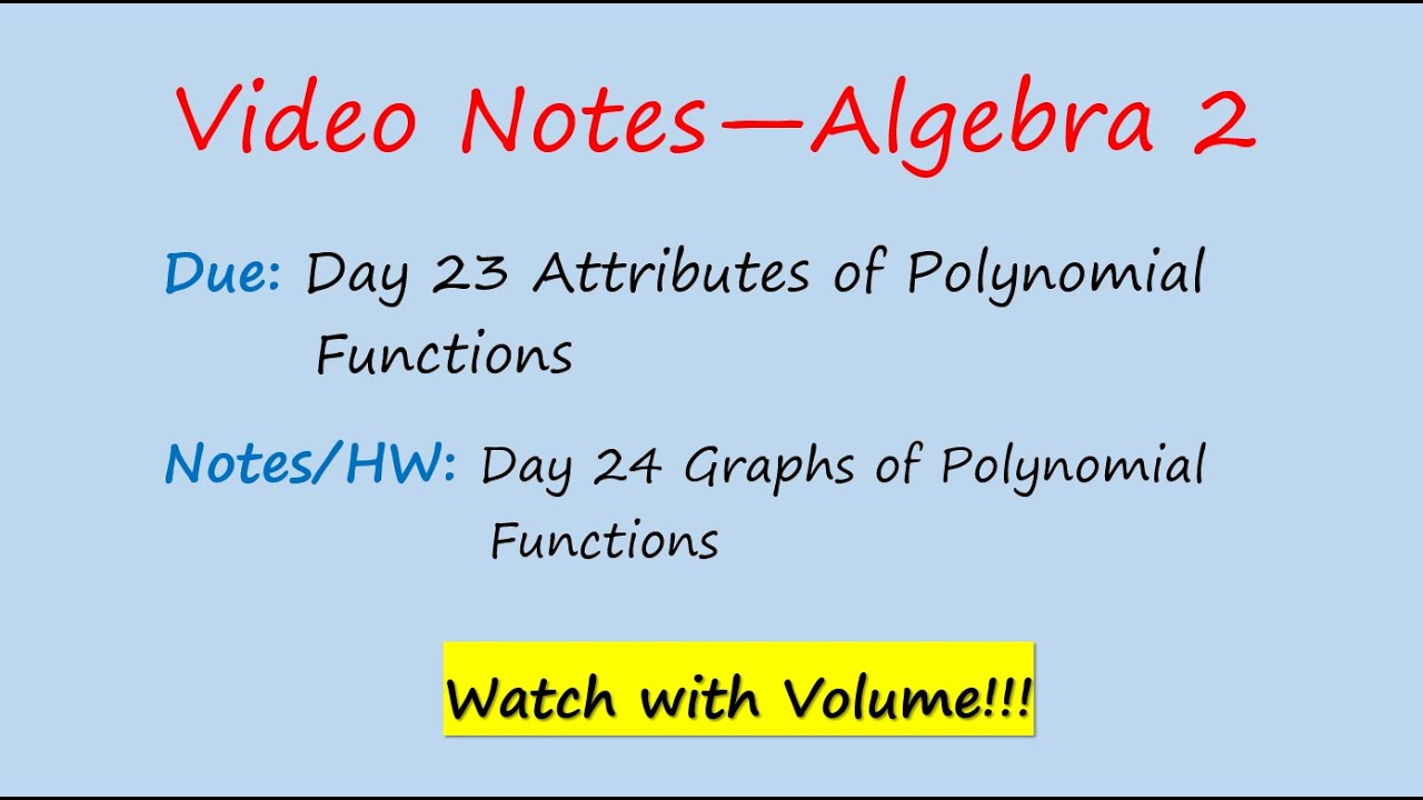 Graphing Polynomial Functions with even Multiplicities