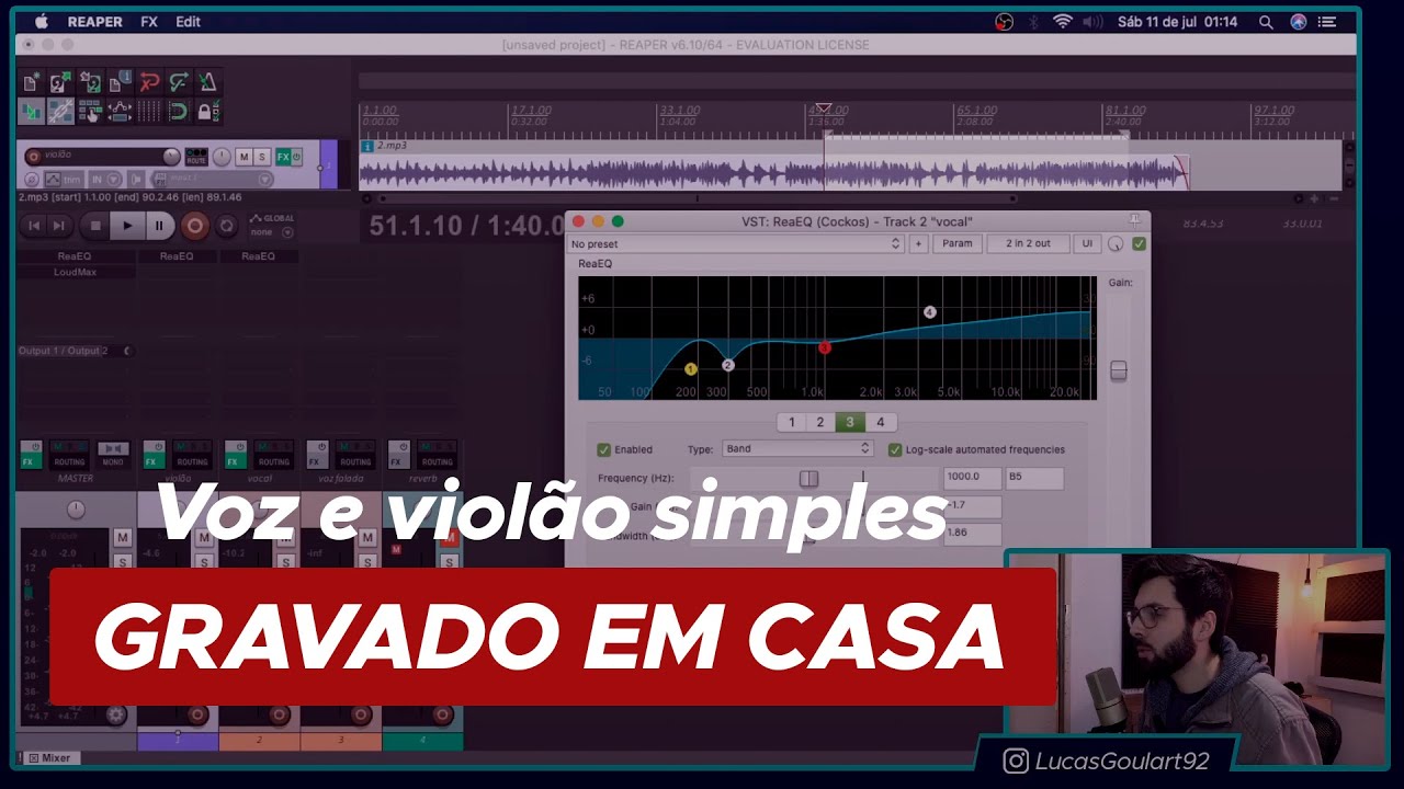 MIXAGEM de Voz e Violão super SIMPLES e gravado EM CASA | MIXANDO INSCRITOS #001