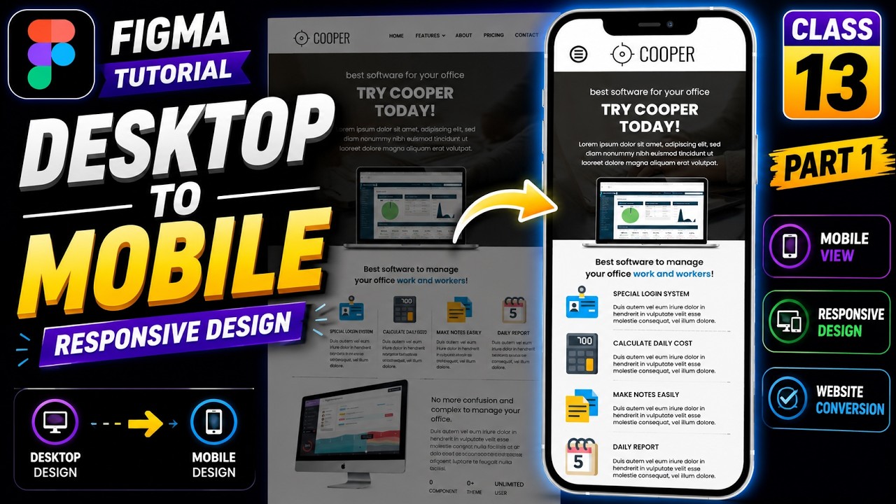 Figma Website to Mobile Responsive Design | UI/UX Tutorial Class 13 in Urdu/Hindi