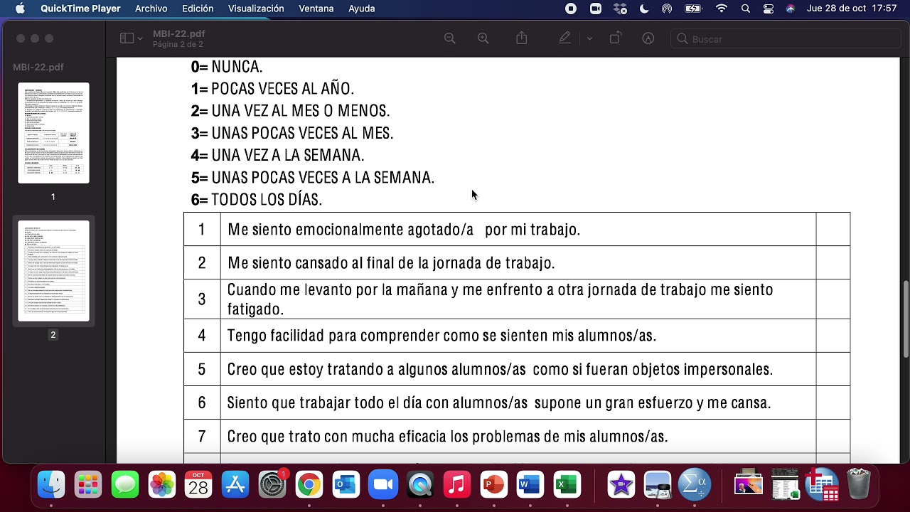 Tutorial de cómo evaluar el cuestionario Maslach Burnout Inventory (MBI)