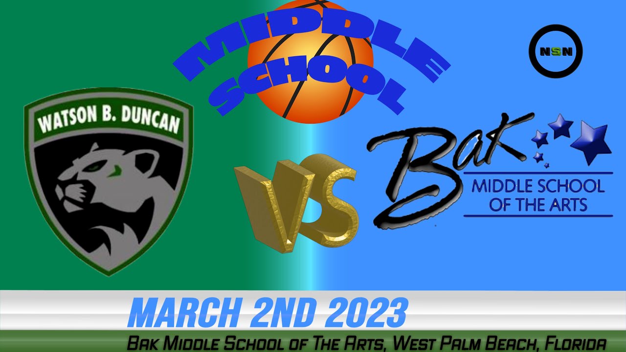 3/2/2023 Watson B. Duncan vs Bak School of The Arts middle school boys basketball