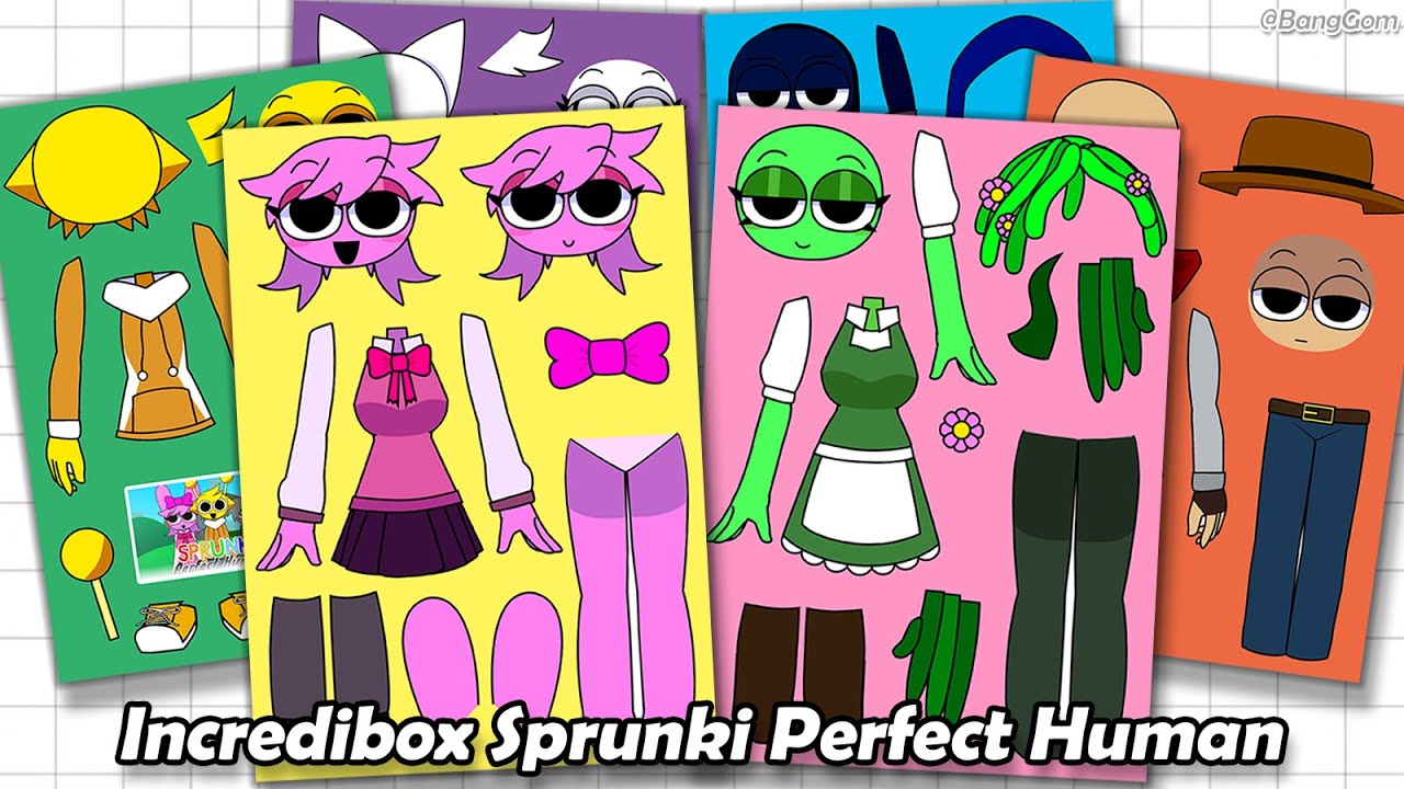 Книга наклеек Incredibox Sprunki Perfect Human с наклейкой Sprunki Perfect Human, украшение Asmr