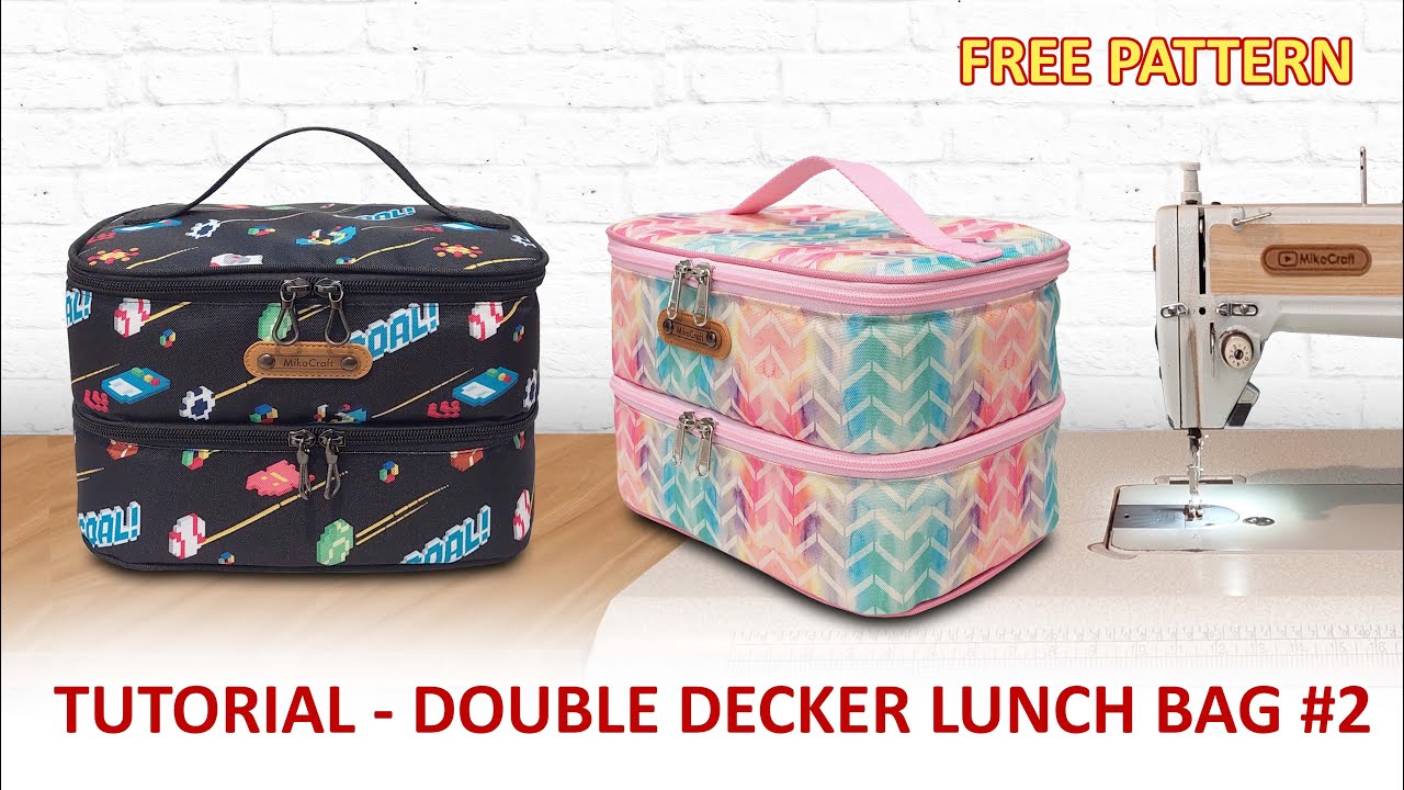 DIY Double decker lunch bag #2 - How to make handmade lunch bag - Tutorial tas bekal