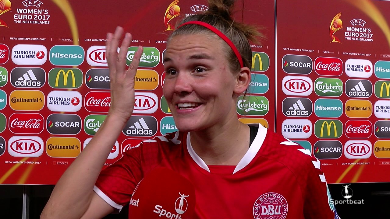 Katrine Veje na behalen van finale EK Woman met Danmark