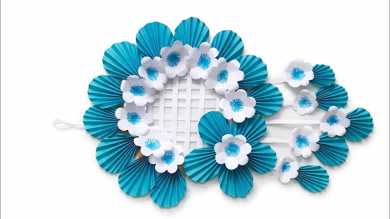Beautiful Paper Flower Wall Hanging 🌸 | Easy Paper Craft Decoration Idea | DIY Room Decor
