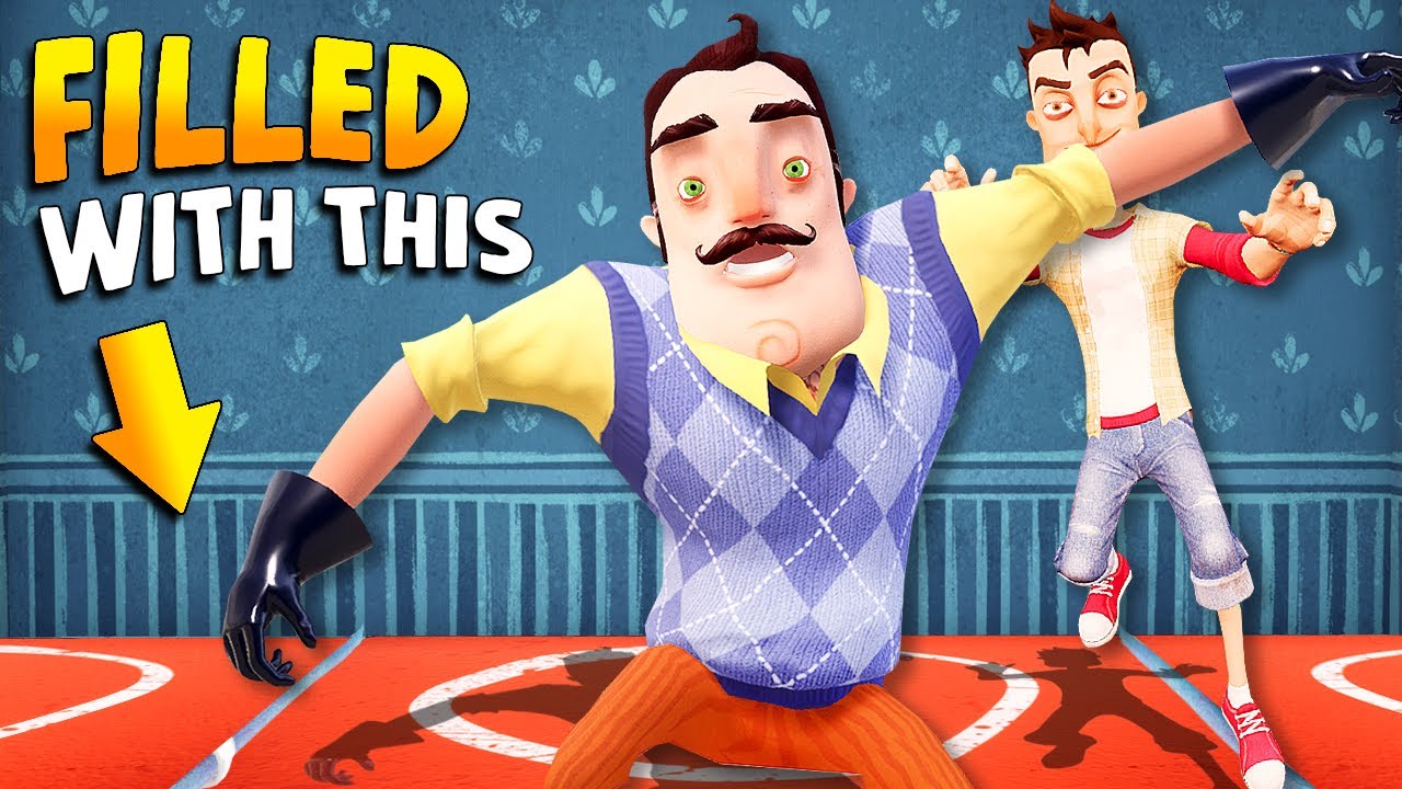 Filling The Neighbor's House ENTIRELY WITH TRAMPOLINES!!! | Hello Neighbor Gameplay (Mods)