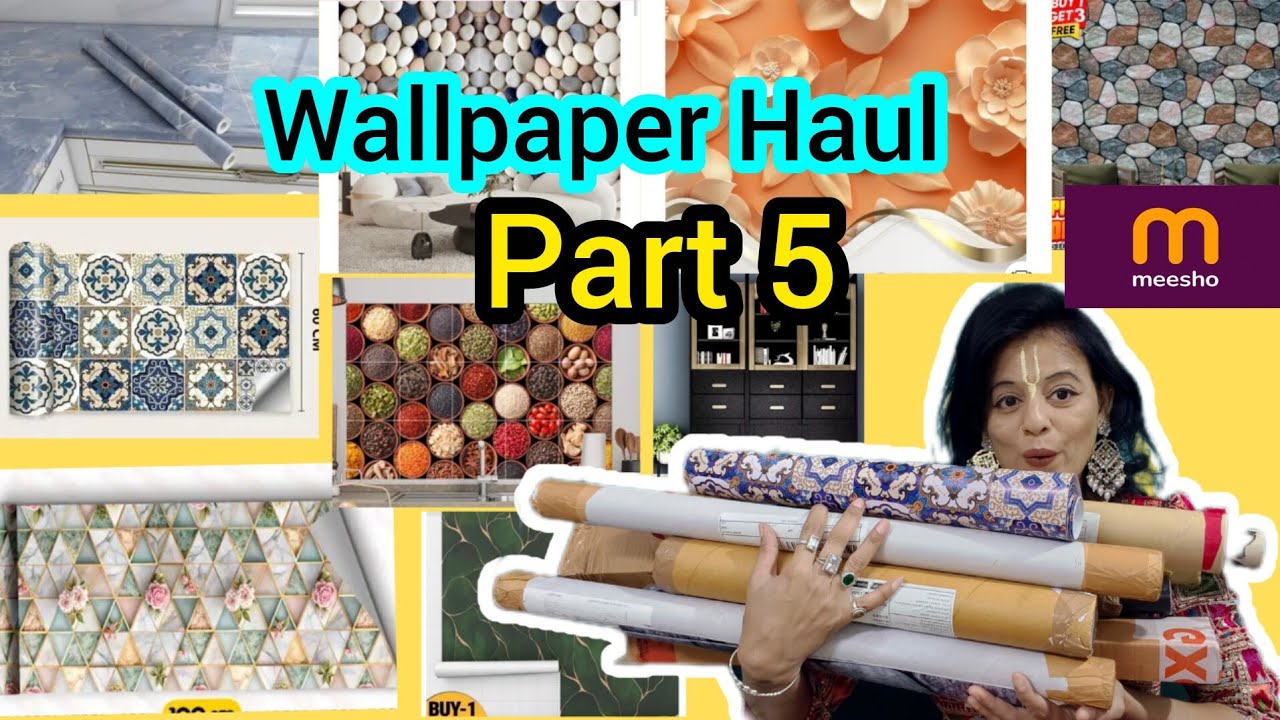 Meesho Wallpaper Haul part 5 | Washroom / Bath Area🌈💐🌟❤️✨ Unboxing Meesho Full length Wallpaper Piyu