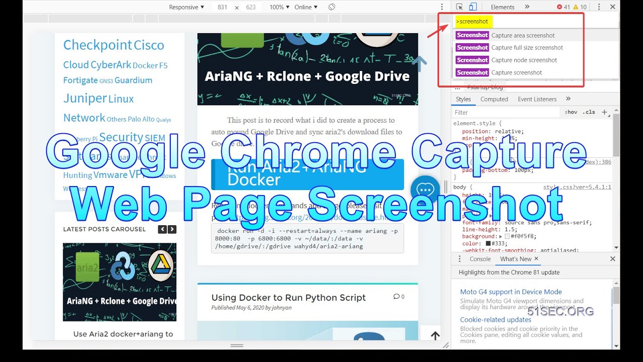 Using Google Chrome to Capture Web Page Screenshot - Area or Full Page