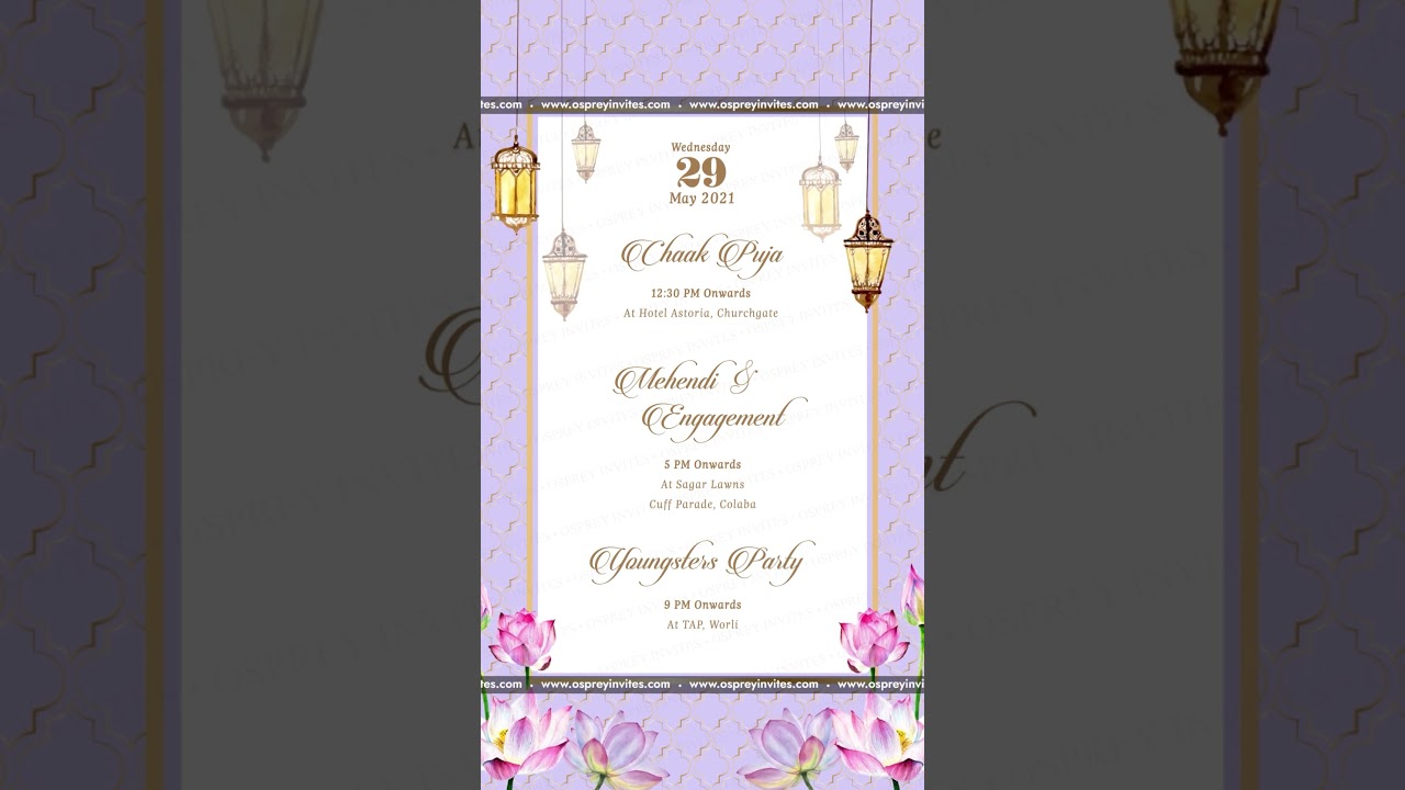 Lustre and Lotus (Video) | Osprey Invites | Digital wedding trending invitation