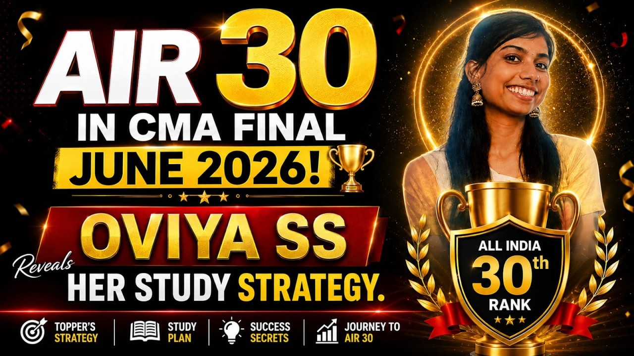 AIR 30 in CMA Final June 2026! 🏆 | Oviya SS Reveals Her Study Strategy