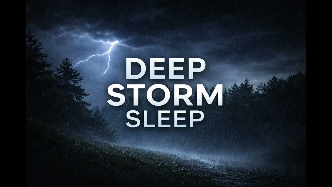 Heavy Thunderstorm Rain for Sleeping 🌩 Black Screen (1 Hour)
