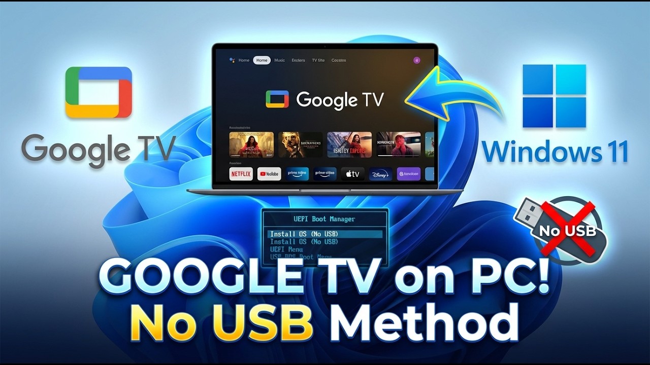 Установка Google TV 13 на ПК без USB | Windows 11 (руководство на 2026 год)