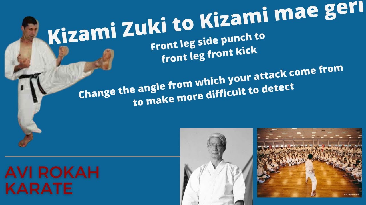 Kizami Zuki to kizami mae geri (front side punch to front side front kick)
