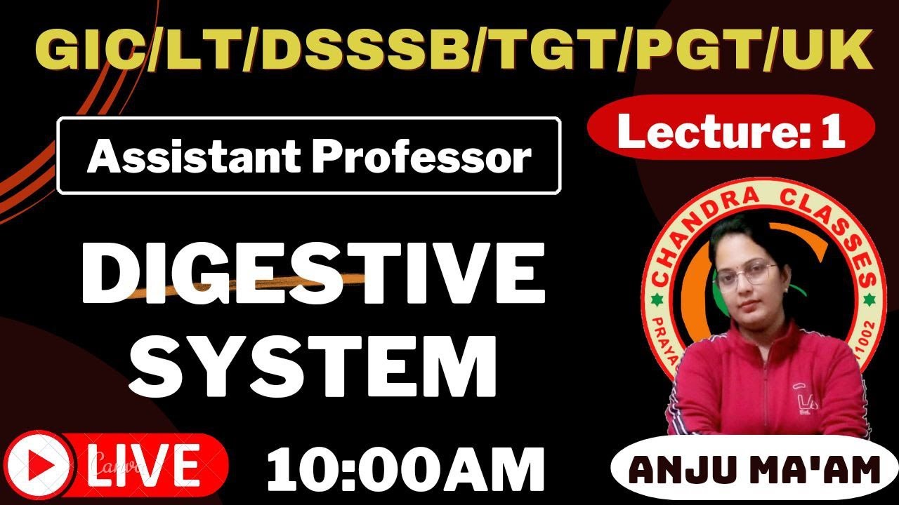 LECTURE 1 || DIGESTIVE SYSTEM || BY ANJU MAM