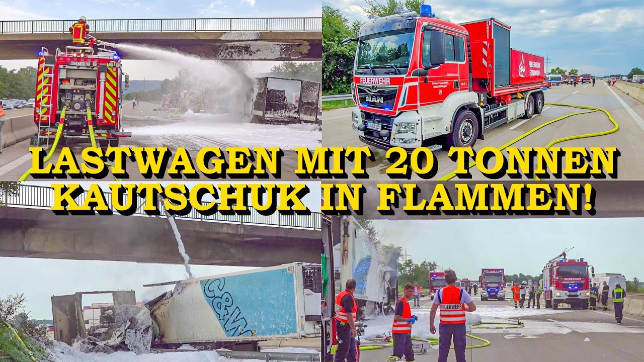 +++ LASTWAGEN GENAU UNTER BRÜCKE IN FLAMMEN +++ GROSSEINSATZ der FEUERWEHR auf A5 | VOLLSPERRUNG