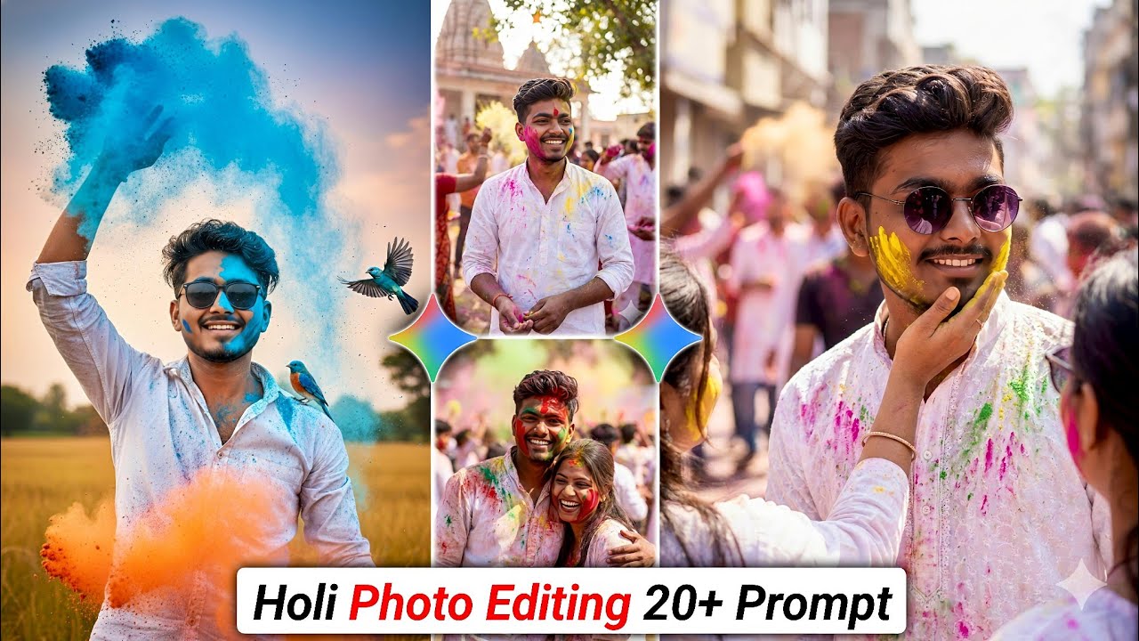 Holi Photo Editing 20+ Prompts 🌈 | Gemini Ai Holi Photo Editing | 2026 Holi Photo Editing for Boy