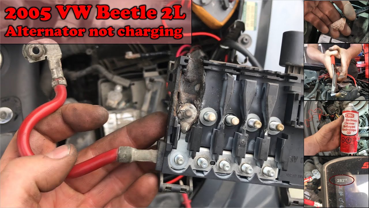 2005 VW Beetle 2L - Alternator not charging - Melted fuse box