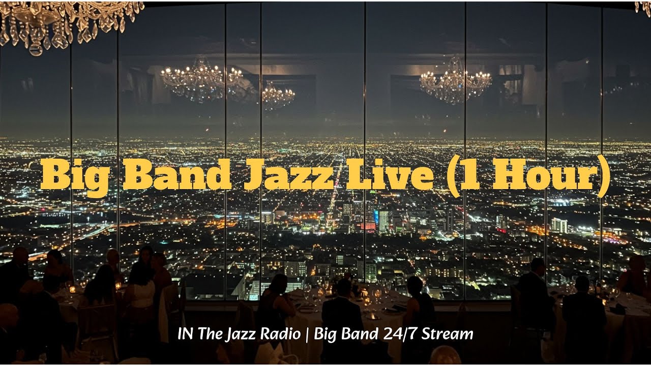 빅밴드 스윙 재즈 | 도심 달빛 파티 | Big Band Swing | Night Moonlight Over Downtown | 1 Hour Streaming