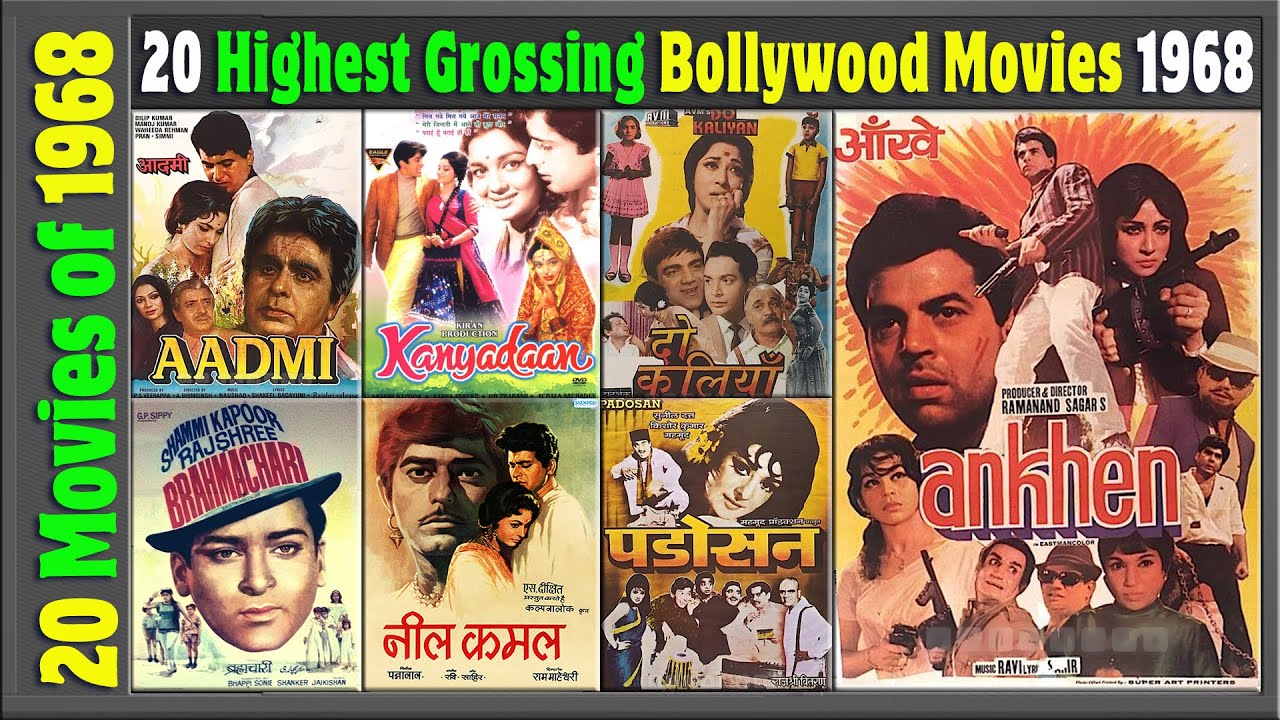 Top 20 Bollywood Movies of 1968 | Hit or Flop | Box Office Collection | Top Indian films | 1960-1970