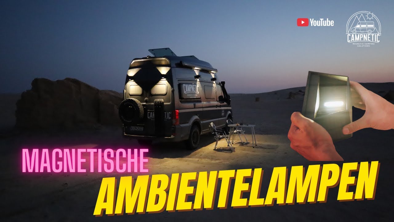 Campnetic LED Solar Ambientelicht mit Magnethalterung | Perfekte Campingleuchte f&uuml;r Vanilfe