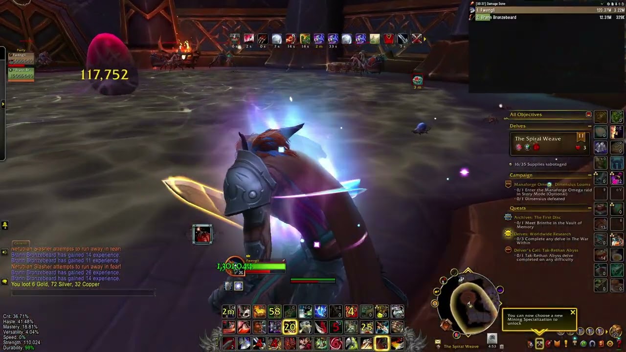WoW TWW 11.2.0 colossus arms warrior pve The Spiral Weave Tier 11 Delve 2