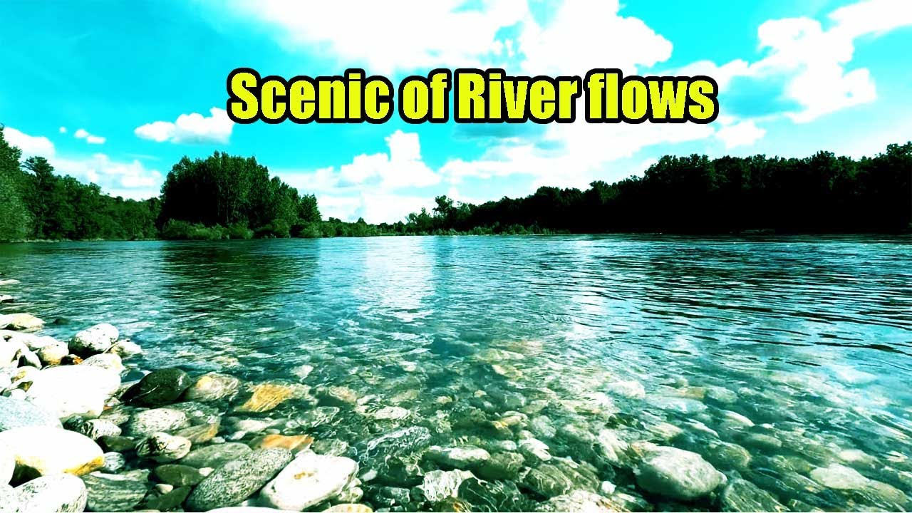 Med6:​ Natural reality of Meditation with Smooth music - River flows & Waterfall through rock