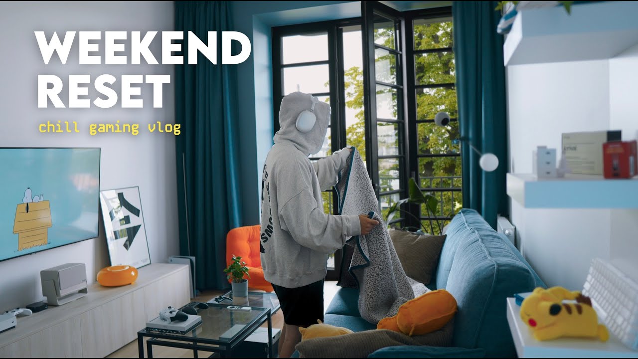 ⛈️🎮 weekend reset alone during summer storm season | cozy gaming vlog