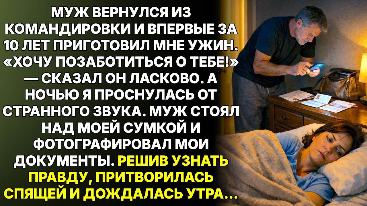 После комадировки муж впервые за 10 лет приготовил мне ужин. Ночью я проснулась — и похолодела
