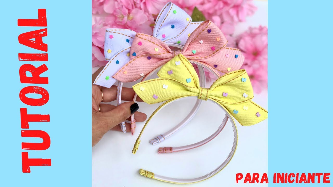 Laço em Pé na Tiara🎀- Dy Ribbon Bow Hair