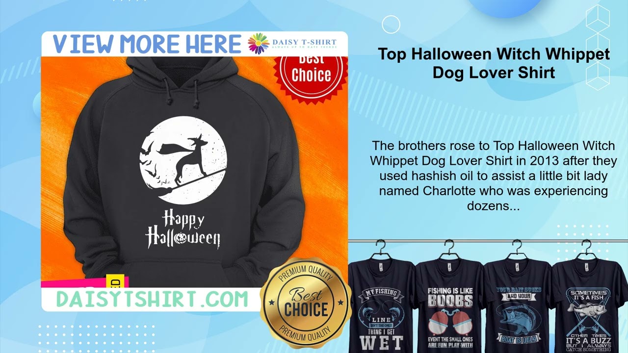 Top Halloween Witch Whippet Dog Lover Shirt