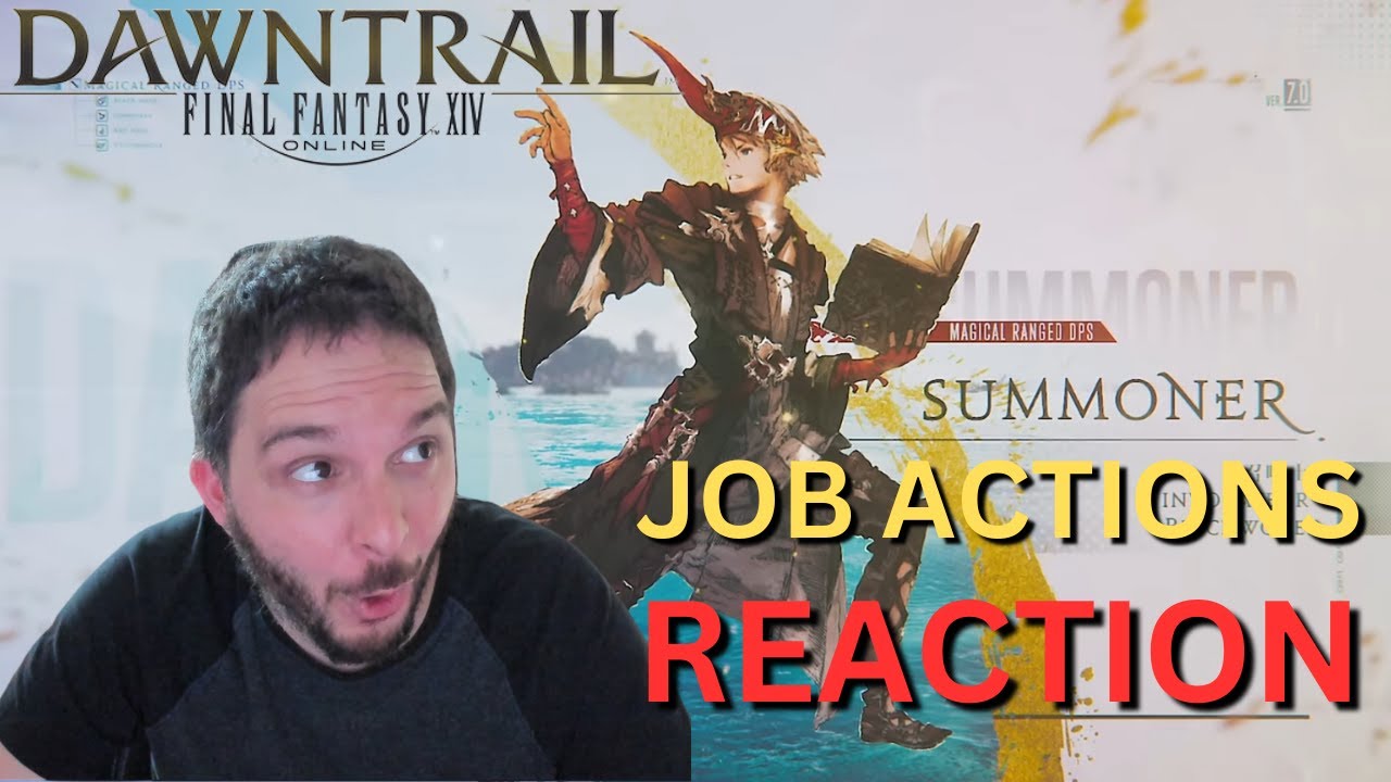 (unedited) FFXIV DAWNTRAIL JOB ACTIONS TRAILER REACTION