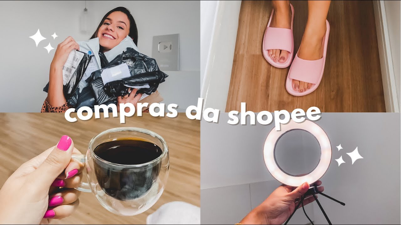 COMPRAS NA SHOPEE | chinelo nuvem, xícara famosa, ringlight & várias utilidades pro lar ✨