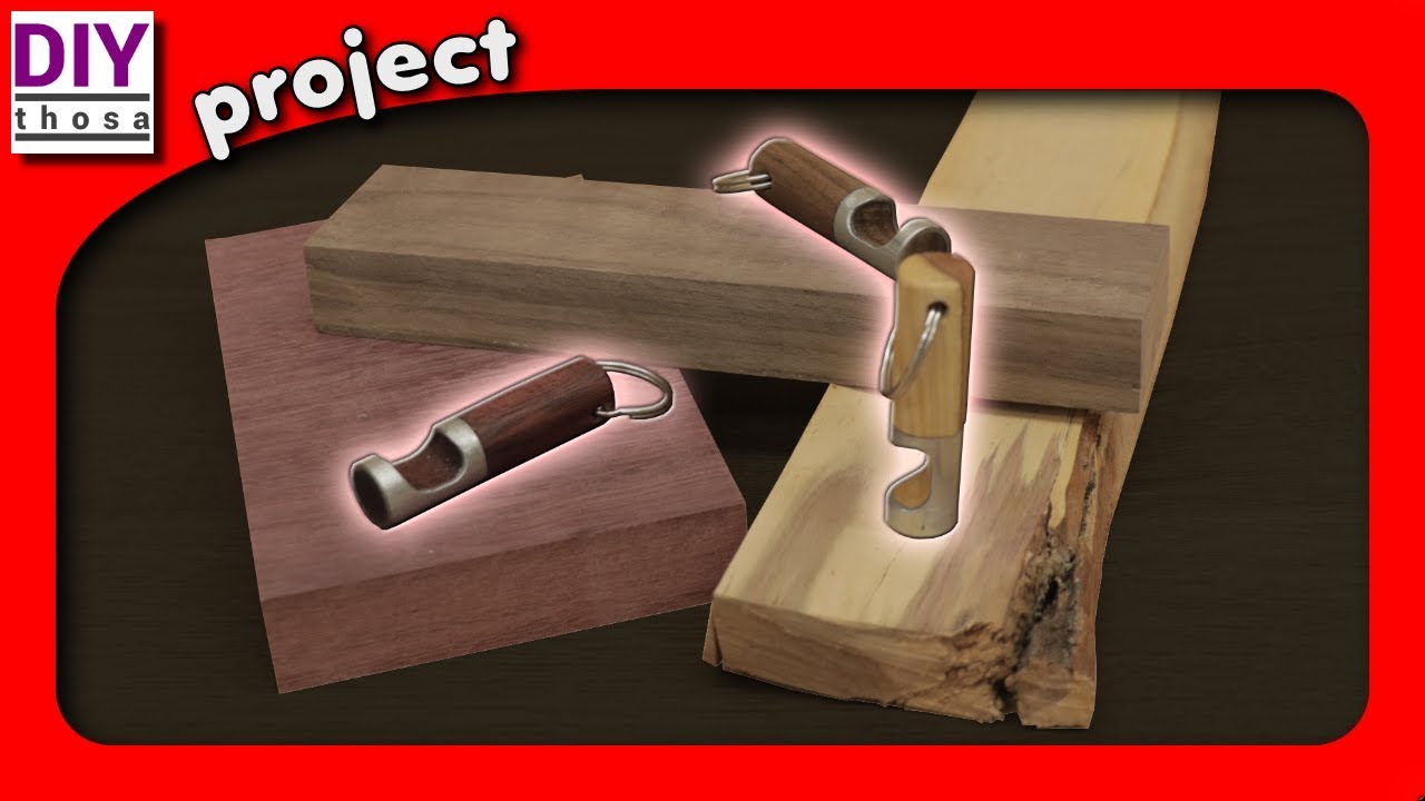 Bottle Opener - Key Chain - Walnut - Purple Heart - Plum